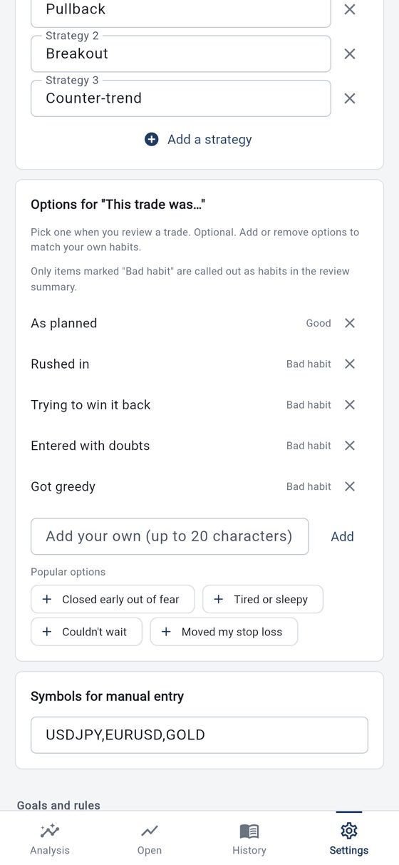 Make your own options
